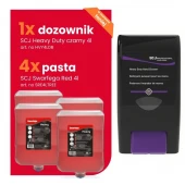 Starter Pack SCJ Red: Pasta SCJ Swarfega Heavy Red 4l + Dozownik do pasty w żelu